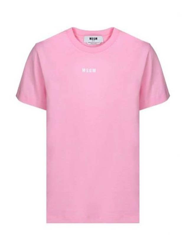 Micro Logo Short Sleeve T-Shirt Pink - MSGM - BALAAN 2