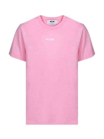 Micro Logo Short Sleeve T-Shirt Pink - MSGM - BALAAN 2