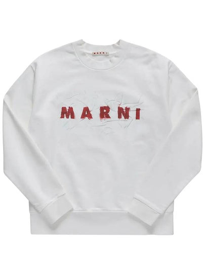 Wrinkle Logo Organic Cotton Sweatshirt White - MARNI - BALAAN 2