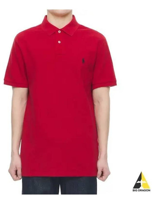 Custom Slim Fit Mesh Polo Shirt Red - POLO RALPH LAUREN - BALAAN 1