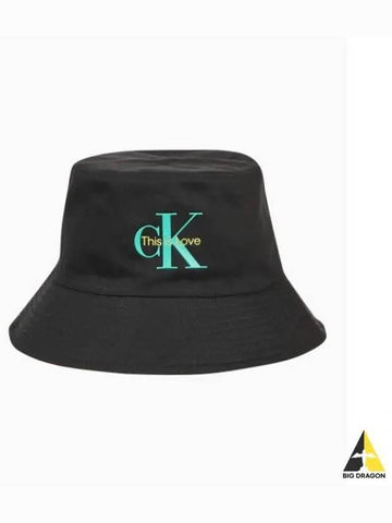 JEANS Women s Black Printing CKJ Pride Reversible Bucket Hat K401023 BDS - CALVIN KLEIN - BALAAN 1