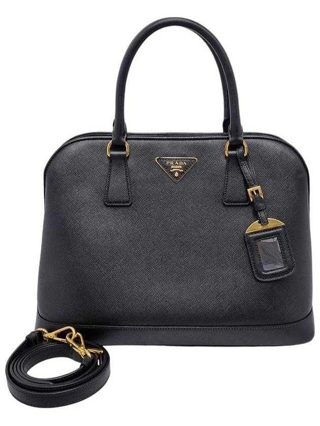 Women s BN2567 Saffiano Lux Gold Logo Tote Bag Strap - PRADA - BALAAN 1