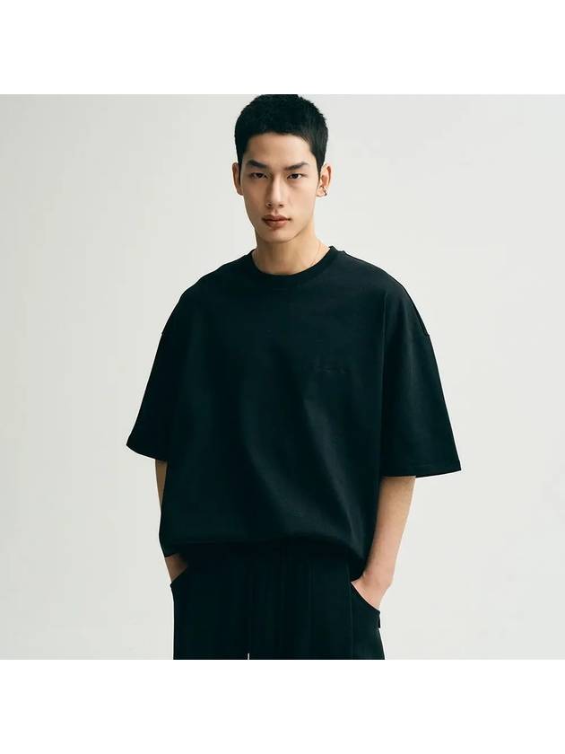 Heavy Cotton Overfit Short Sleeve T-Shirt Black - NOIRER - BALAAN 2