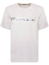 Logo Sequin Cotton Short Sleeve T-Shirt White - MONCLER - BALAAN 2