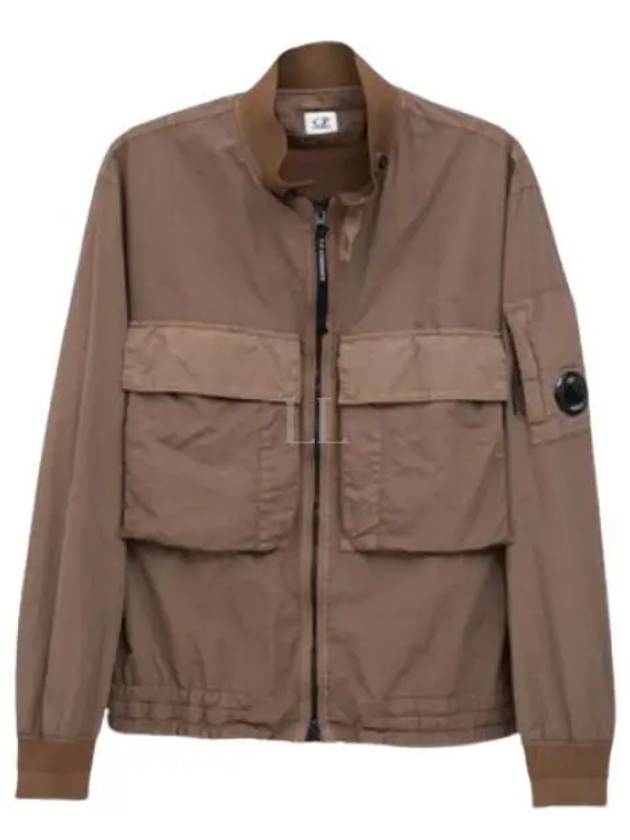 Flat Nylon Zip-Up Jacket Brown - CP COMPANY - BALAAN 2