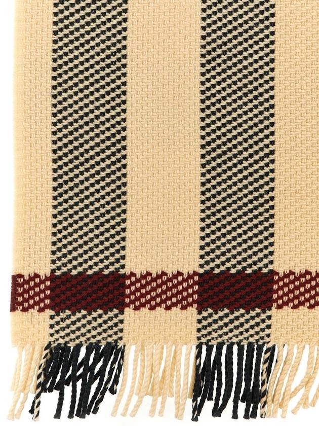 Check Pattern Wool Scarf Beige - BURBERRY - BALAAN 3