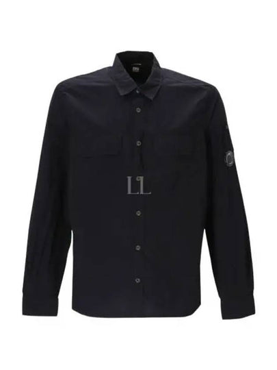 Lens Wappen Pocket Long Sleeve Shirt Navy - CP COMPANY - BALAAN 2