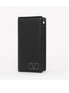 V Logo Card Wallet Black - VALENTINO - BALAAN 3