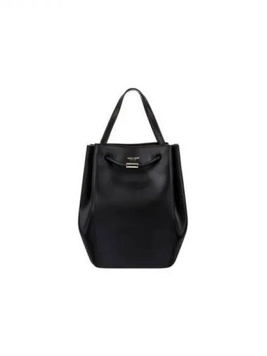 Women s Gold Logo Nappa Leather Bucket Bag Black 270642 - GIORGIO ARMANI - BALAAN 1