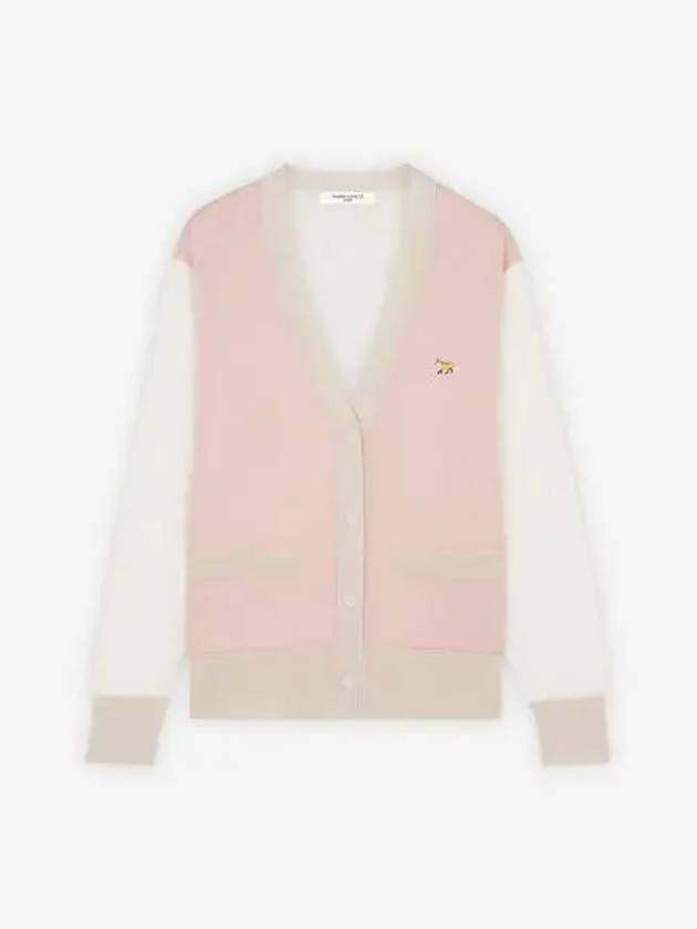 Baby Fox Patch Color Block Cardigan Pink - MAISON KITSUNE - BALAAN 2