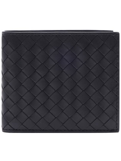 Intrecciato Calf Leather Half Wallet Black - BOTTEGA VENETA - BALAAN 2