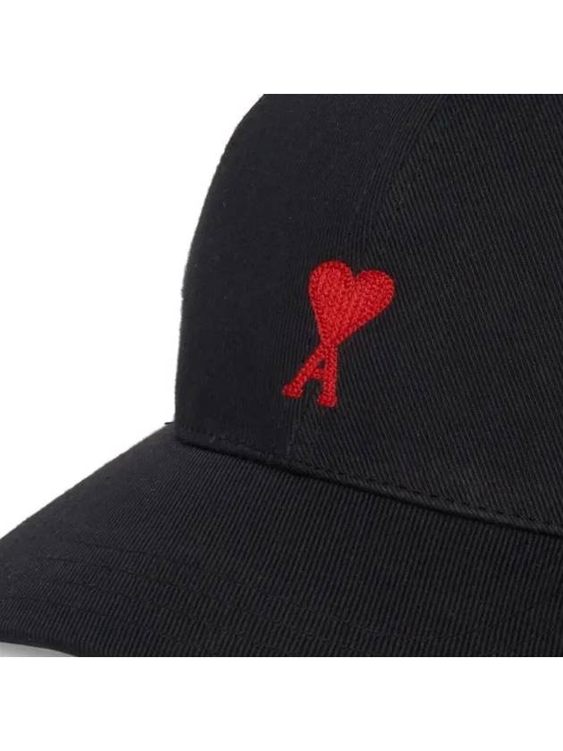 Heart Logo Embroidery Ball Cap Black - AMI - BALAAN 8