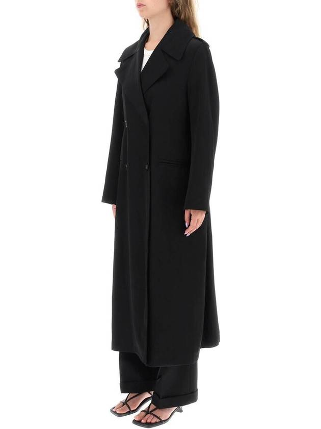 Double-Breasted Midi Coat Black - TOTEME - BALAAN 5