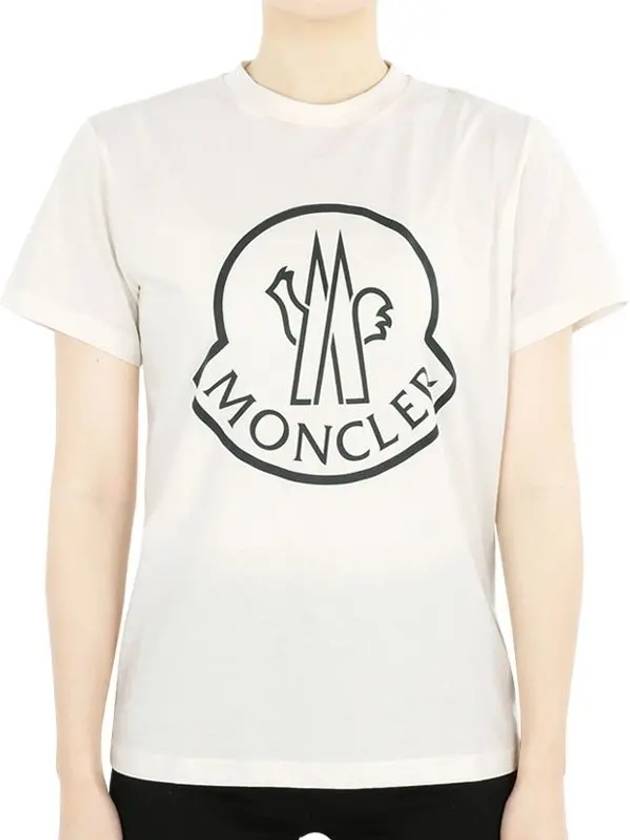 Kids lettering logo patch short sleeve ivory 8C00005 83907 034 12 14A Adults can wear - MONCLER - BALAAN 1