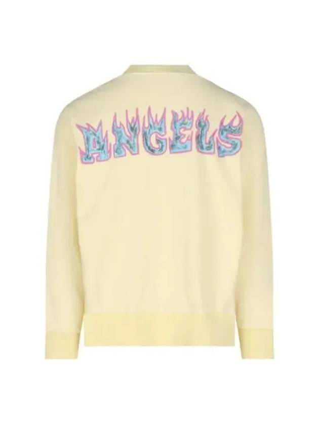 Logo Flames Vint Crew Sweatshirt Yellow - PALM ANGELS - BALAAN 3