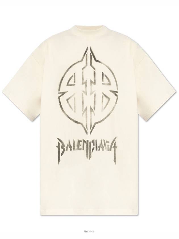 Metal BB Stencil Cotton Short Sleeve T-Shirt White - BALENCIAGA - BALAAN 6