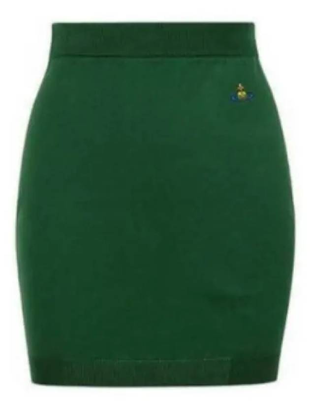 Women's ORB Logo Knit Bea Mini H Line Skirt Green - VIVIENNE WESTWOOD - BALAAN 2