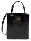 Brushed Leather Tote Bag Nero - PRADA - BALAAN 2