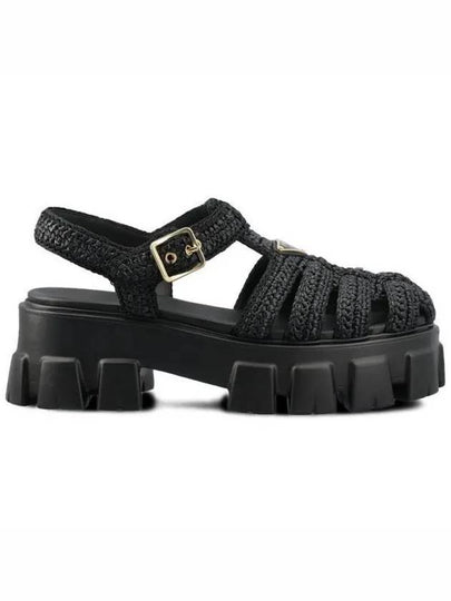 Monolith Crochet Cage Sandals Black - PRADA - BALAAN 2