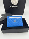 Classic card holder caviar blue silver AP0213 - CHANEL - BALAAN 1