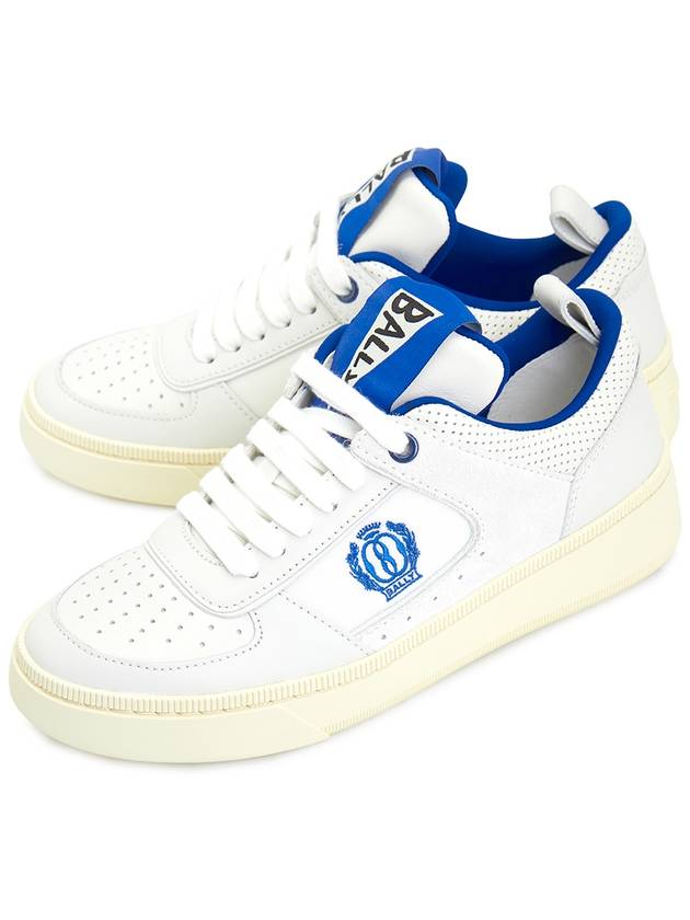 Riweira Embroidered Logo Low-Top Sneakers Blue White - BALLY - BALAAN 2