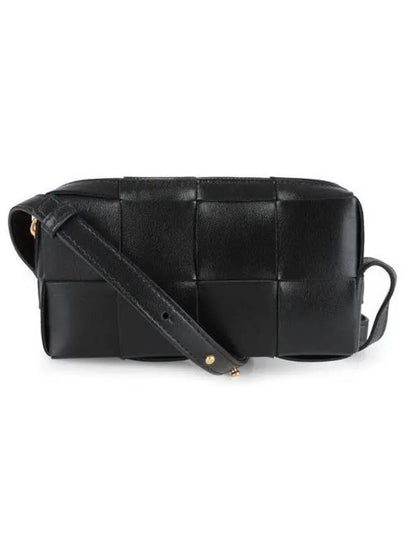 Intrecciato Cassette Leather Mini Cross Bag Black - BOTTEGA VENETA - BALAAN 2