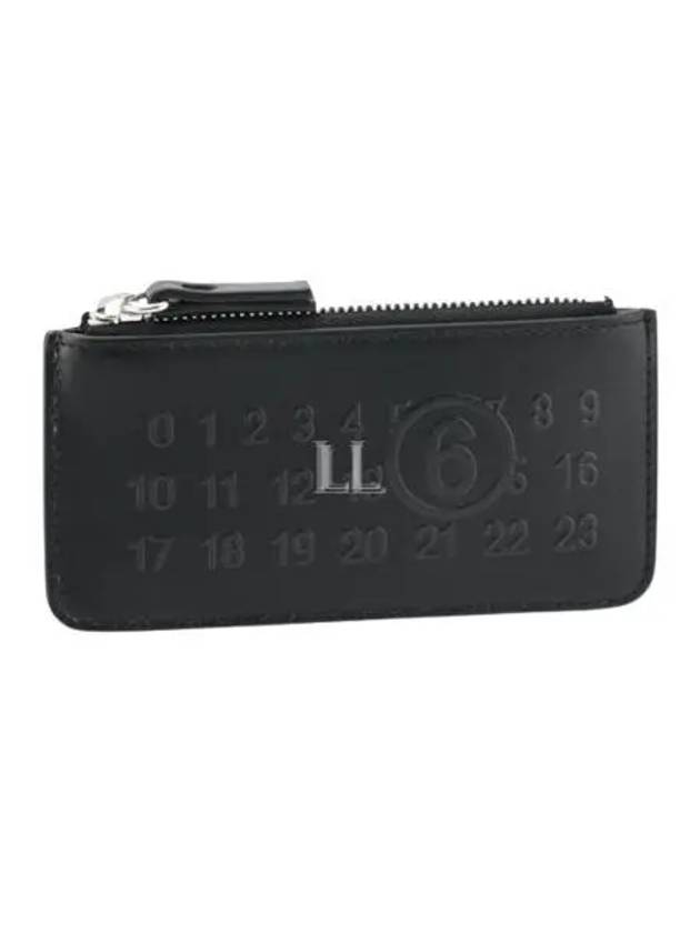 Numbers Logo Embossing Zip-Up Card Wallet Black - MAISON MARGIELA - BALAAN 2