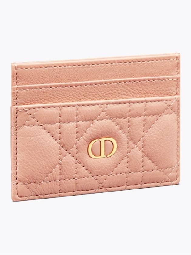 Caro 5-Slot Supple Cannage Calfskin Card Wallet Rose Des Vent - DIOR - BALAAN 3