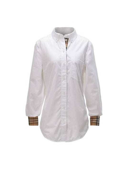 Check Long Sleeve Shirt White - BURBERRY - BALAAN 1