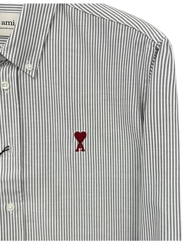 heart logo striped shirt BFUSH063 039 - AMI - BALAAN 3