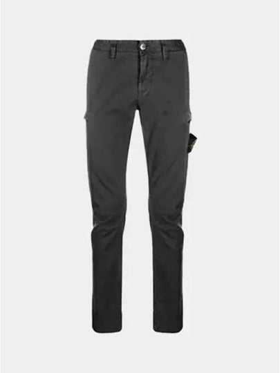 Men's Wappen Patch Straight Pants Charcoal - STONE ISLAND - BALAAN 2