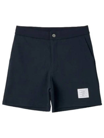 Mid Tie Interlock Summer Shorts Pants Blue - THOM BROWNE - BALAAN 1