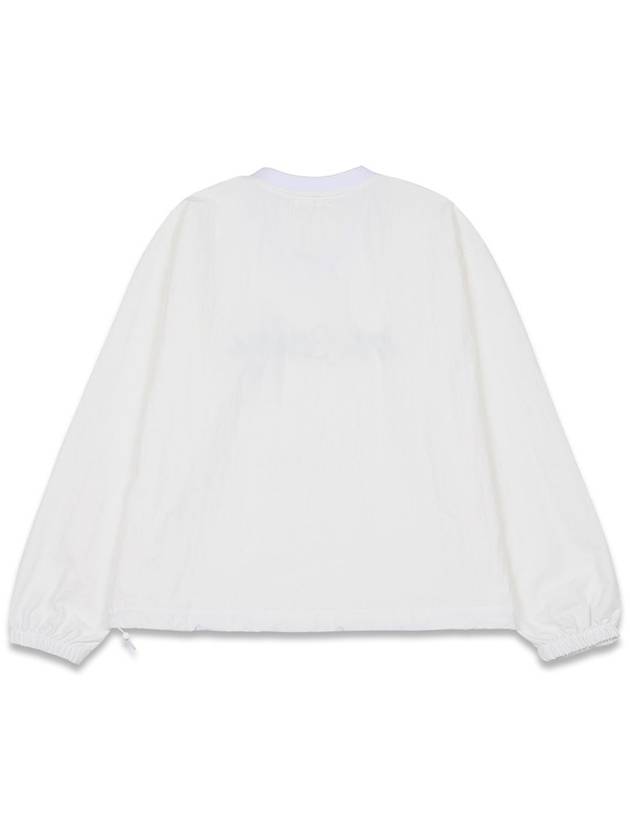 Women s Long Sleeve T Shirt V Neck Logo String Anorak White MCFW24AR1WH - MACKY - BALAAN 3