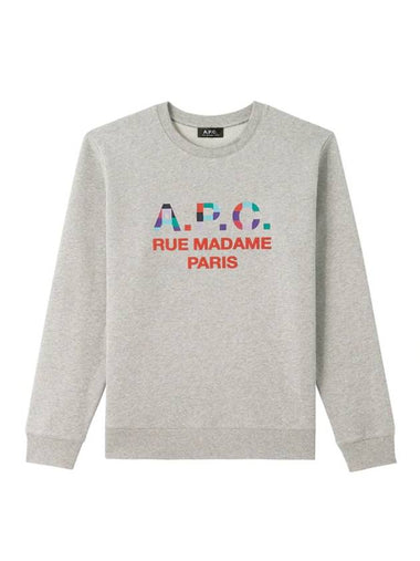 Women's Color Block Logo Sweat Sweatshirt Ecru Header - A.P.C. - BALAAN 1