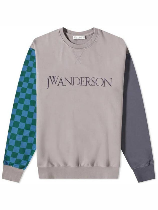 Color Block Logo Cotton Sweatshirt Grey - JW ANDERSON - BALAAN 1