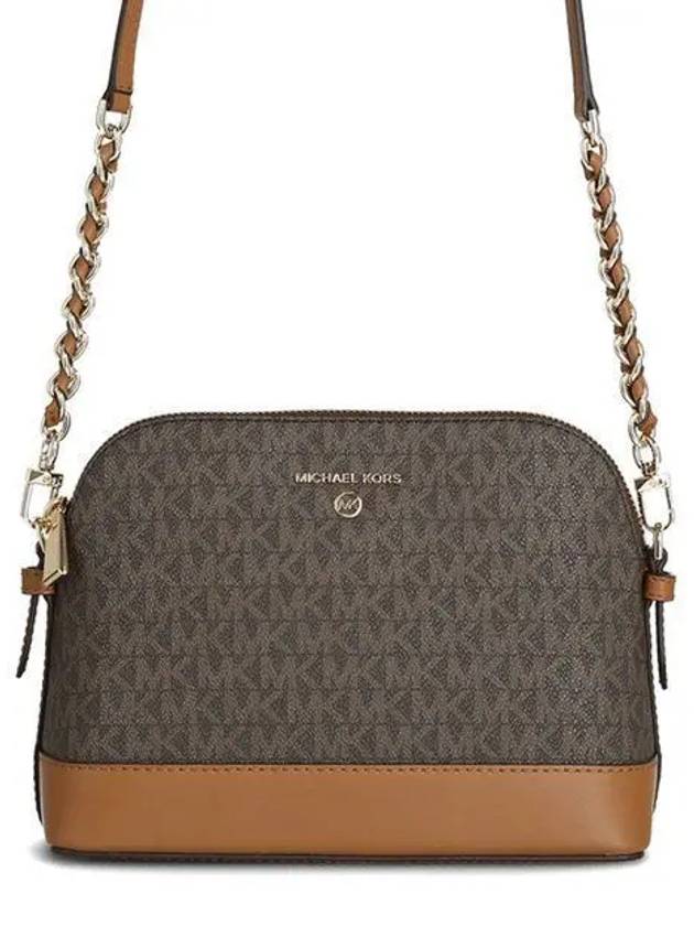 Large Logo Dome Cross Bag Brown - MICHAEL KORS - BALAAN 2