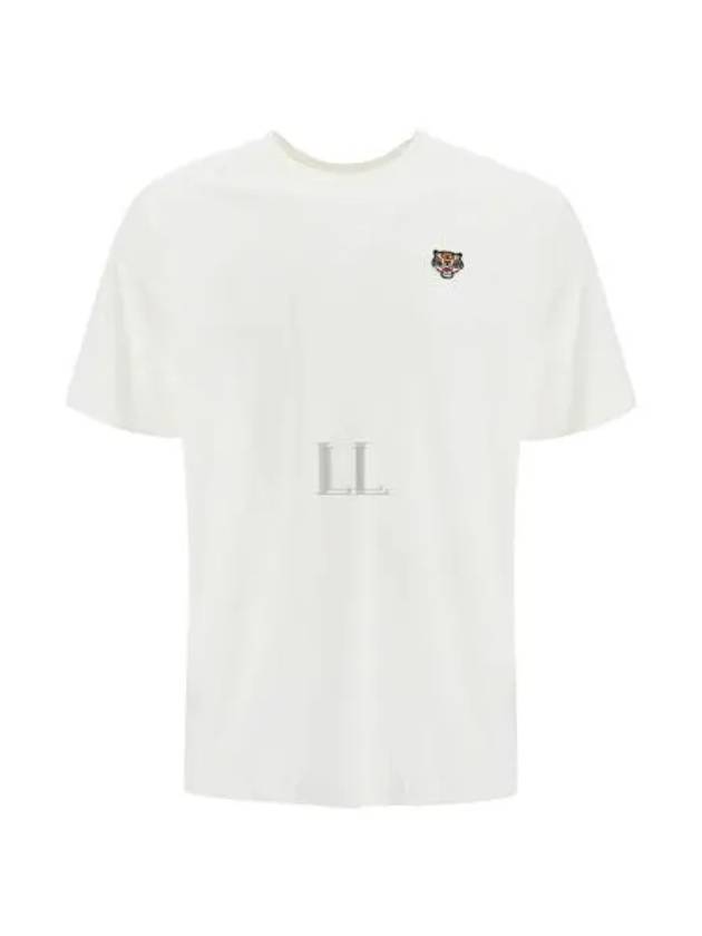 Lucky Tiger Embroidered Classic Short Sleeve T Shirt Off White - KENZO - BALAAN 2