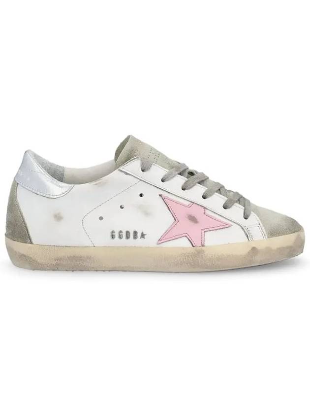 Women's Superstar Silver Heel Tab Pink Star Low Top Sneakers White - GOLDEN GOOSE - BALAAN 2