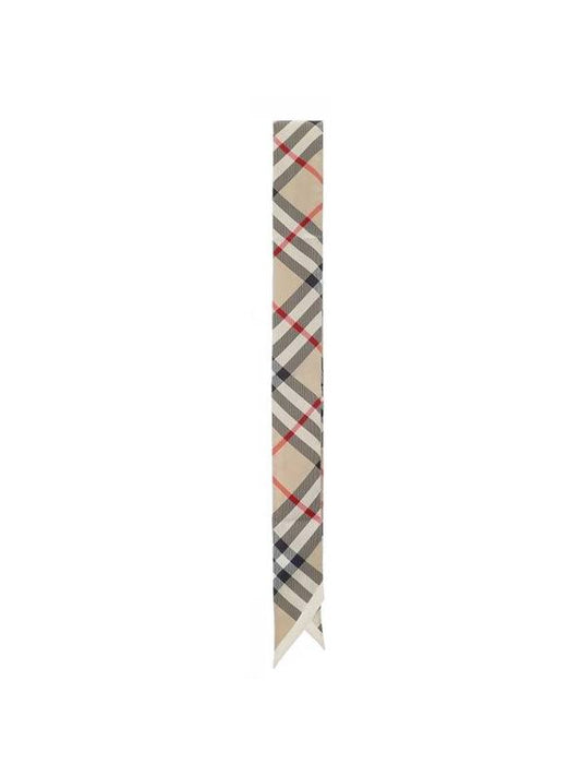 Skinny Check Silk Scarf Archive Beige - BURBERRY - BALAAN 1