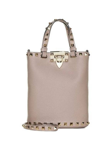 Rockstud Tote Bag Pink - VALENTINO - BALAAN 1