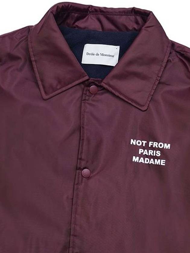 Drold Monsieur Men s LE VESTE POLAIRE Slogan Collar Jacket Burgundy CJT158 PA010 BX - DROLE DE MONSIEUR - BALAAN 3