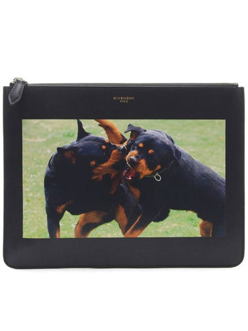 17S S Unisex Rottweiler Printing Clutch Bag - GIVENCHY - BALAAN 1