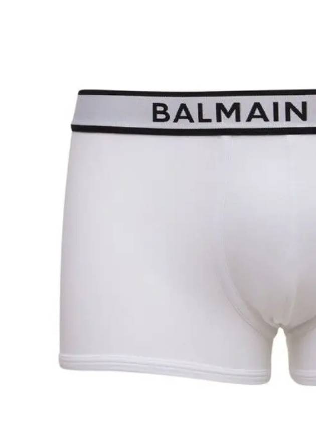 Underwear Logo Jacquard Waistband Boxer Briefs White - BALMAIN - BALAAN 4