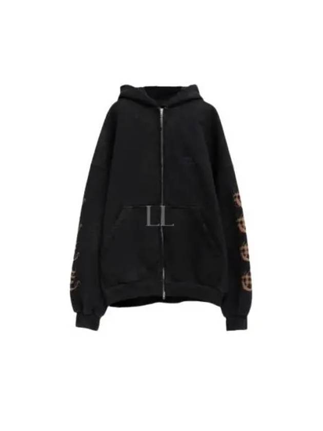 Heavy Metal Oversized Zip-Up Hoodie Black - BALENCIAGA - BALAAN 2