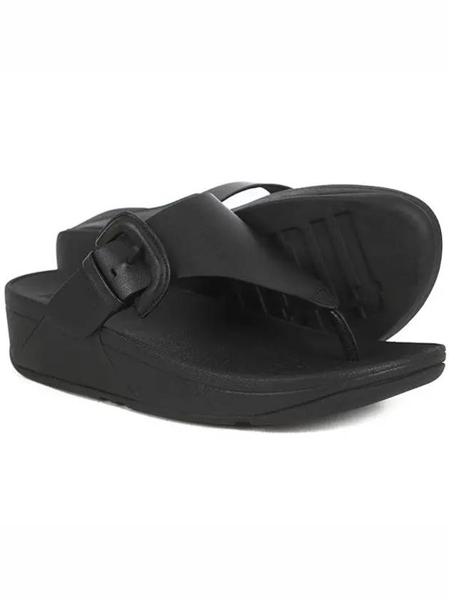 Lulu Covered Buckle Leather Toe Post Flip Flop Black - FITFLOP - BALAAN 3