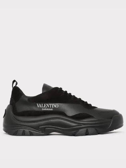 Gumboy Calfskin Low Top Sneakers Black - VALENTINO - BALAAN 2