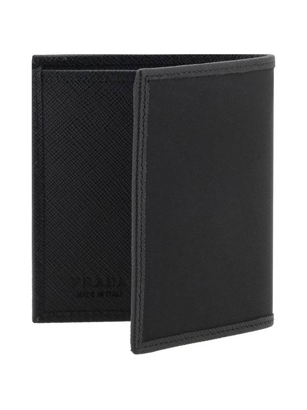 Enamel Triangle Logo Re-Nylon Half Wallet Black - PRADA - BALAAN 6