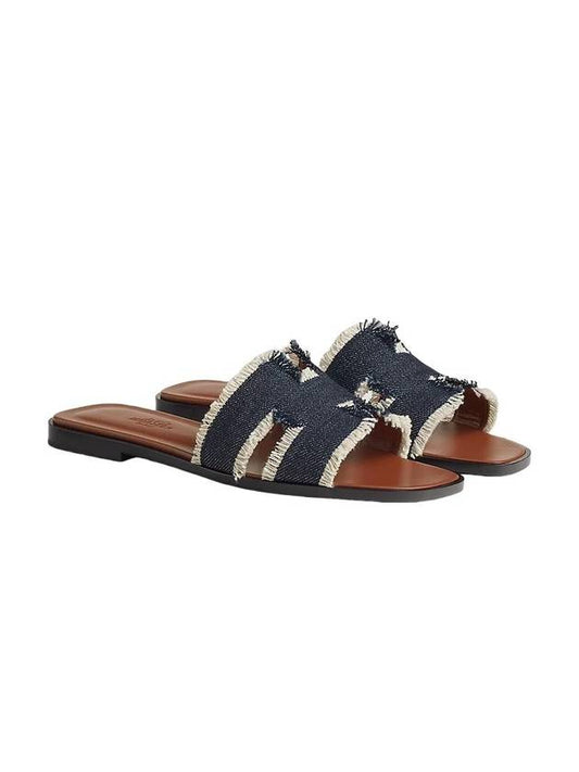 Oran Denim Sandals Blue - HERMES - BALAAN 2