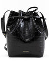 Crocodile effect mini bucket bag chocolate HMB004CP - MANSUR GAVRIEL - BALAAN 1