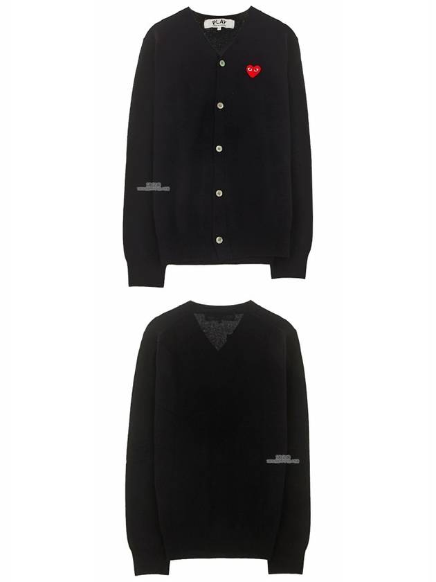 Play Red Waffen V-neck Cardigan Navy - COMME DES GARCONS - BALAAN 6